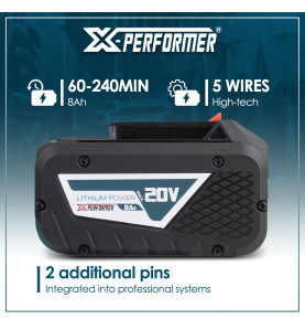 Batterie lithium 20V - 8Ah concept X-Performer