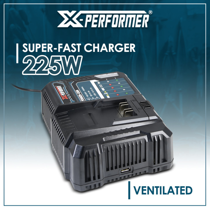 Chargeur super rapide ventilé avec port USB pour batterie concept X-Performer