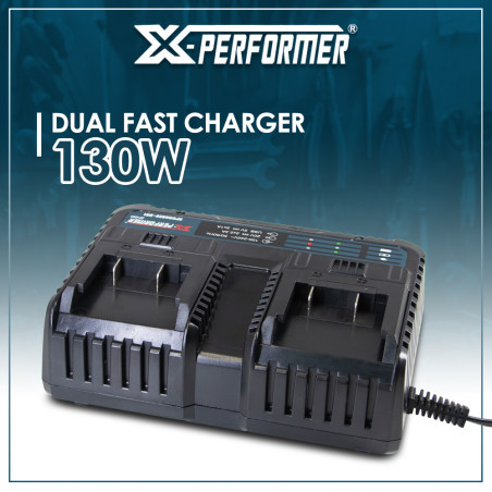 Chargeur double rapide avec ports USB pour batterie concept X-Performer