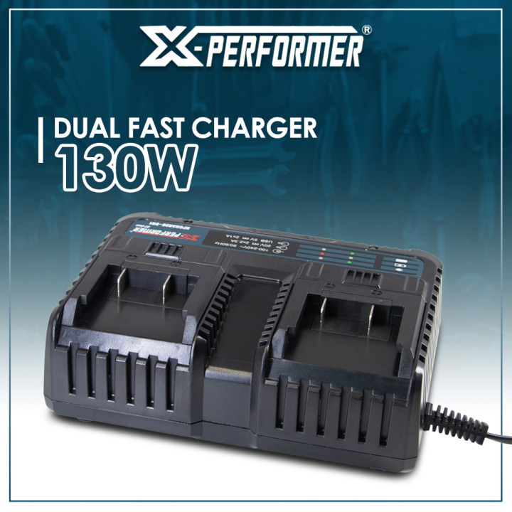 Chargeur double rapide avec ports USB pour batterie concept X-Performer