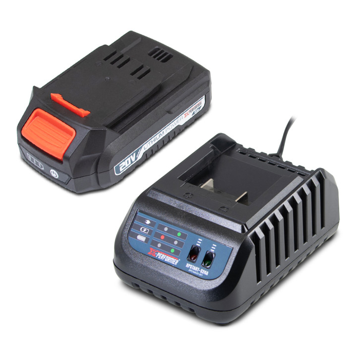 Kit de démarrage composé d'une batterie 2A et d'un chargeur simple pour concept X-Performer.