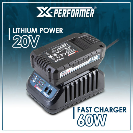 Kit de démarrage composé d'une batterie 2A et d'un chargeur simple pour concept X-Performer.