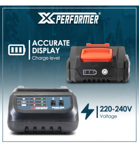 Kit de démarrage composé d'une batterie 2A et d'un chargeur simple pour concept X-Performer.