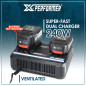 Chargeur double super rapide ventilé avec ports USB pour batterie concept X-Performer
