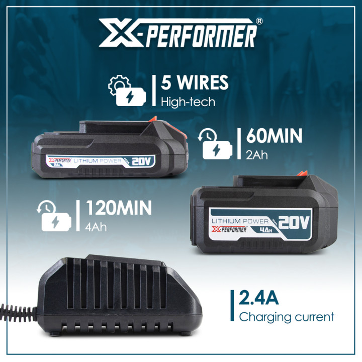 Kit de démarrage composé d'une batterie 2A, une 4A et d'un chargeur simple pour concept X-Performer.