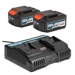 Kit de démarrage composé de 2 batteries 4A et un chargeur double pour concept X-Performer.