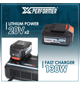Kit de démarrage composé de 2 batteries 4A et un chargeur double pour concept X-Performer.