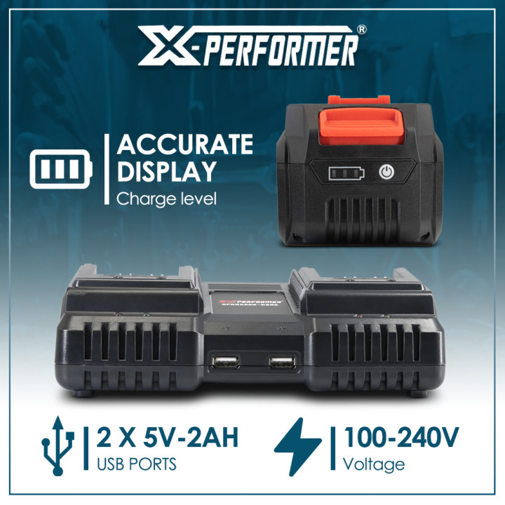 Kit de démarrage composé de 2 batteries 4A et un chargeur double pour concept X-Performer.
