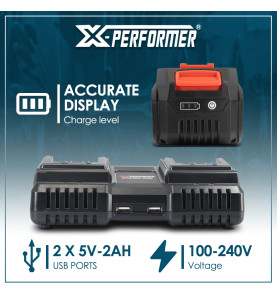 Kit de démarrage composé de 2 batteries 4A et un chargeur double pour concept X-Performer.