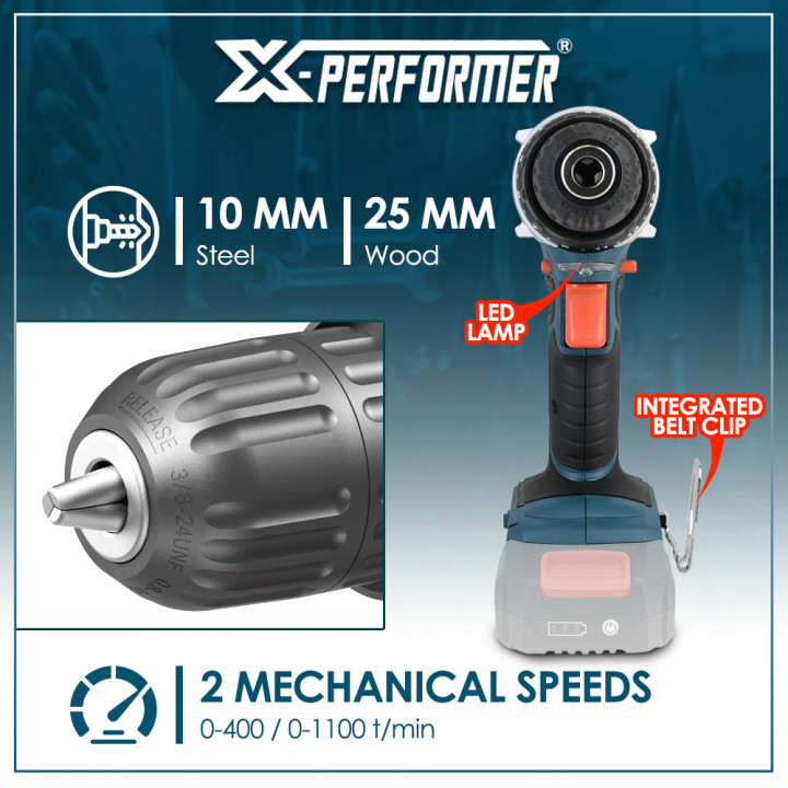 Perceuse visseuse 20V - 35Nm livrée sans batterie ni chargeur