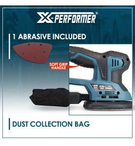 Ponceuse triangulaire 20V max livrée sans batterie ni chargeur