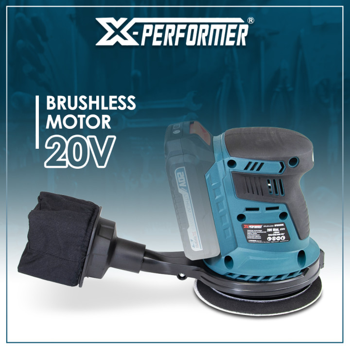 Ponceuse excentrique 20V max - 125mm avec moteur brushless livrée sans batterie ni chargeur