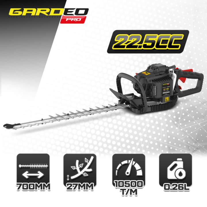 Taille haies thermique 22.5CC avec poignée arrière rotative - Lame 700mm