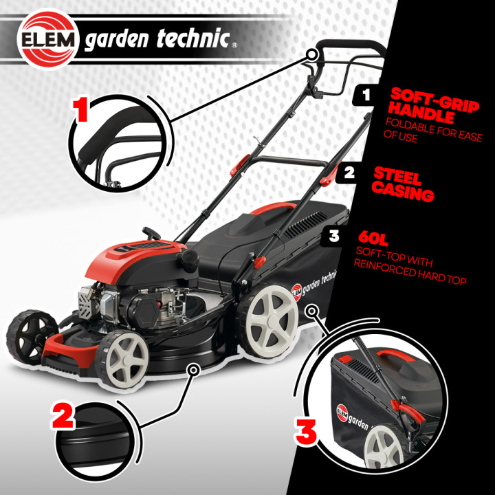 Tondeuse thermique tractée 169 CC - 508mm avec éjection latérale et mulching
