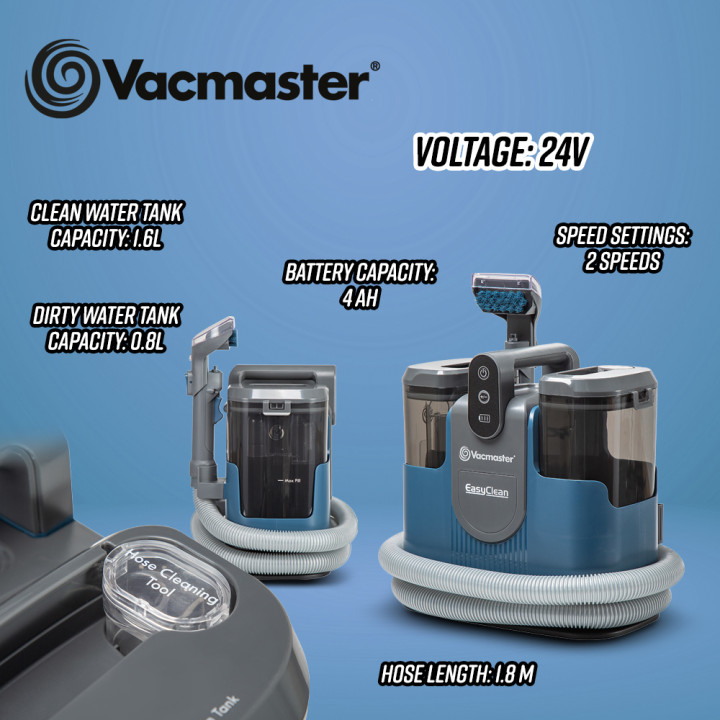Aspirateur - nettoyeur de tapis et tissus rechargeable 24V - 15 Kpa