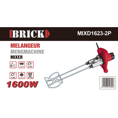 Mélangeur malaxeur électrique double 1600W - Brick