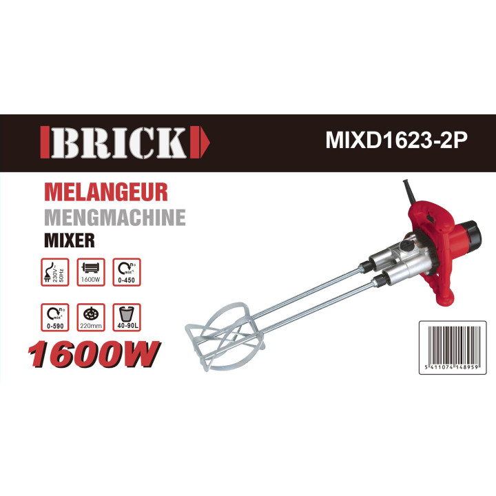 Mélangeur malaxeur électrique double 1600W - Brick
