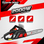 Tronçonneuse électrique 2000W - Guide 40cm - 12,1 m/s - Elem garden