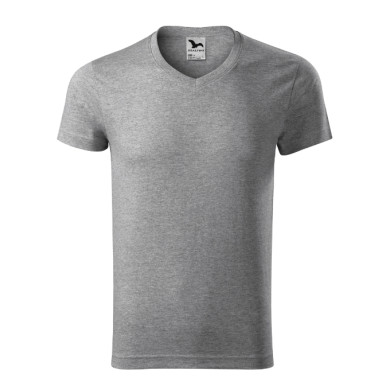 Tee-shirt homme Slim Fit V-neck 146 - gris chiné foncé