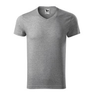 Tee-shirt homme Slim Fit V-neck 146 - gris chiné foncé