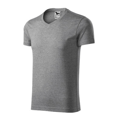 Tee-shirt homme Slim Fit V-neck 146 - gris chiné foncé