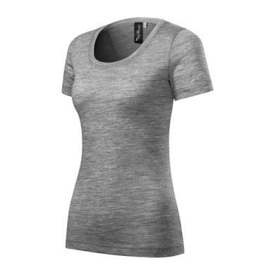 Tee-shirt femme Merino Rise 158 - gris chiné foncé