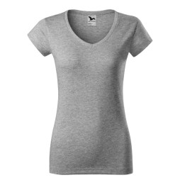 Tee-shirt femme Fit V-neck 162 - gris chiné foncé