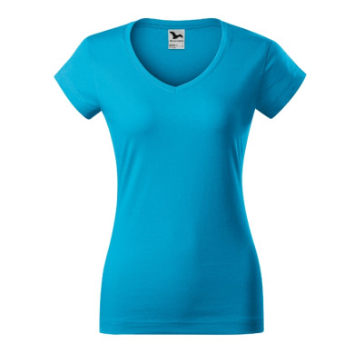Tee-shirt femme Fit V-neck 162 - turquoise