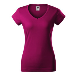 Tee-shirt femme Fit V-neck 162 - fuchsia red