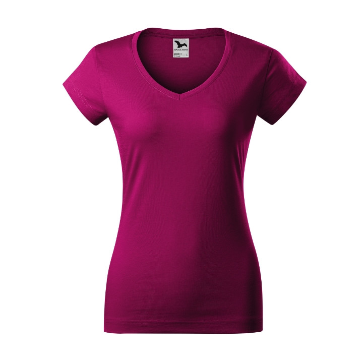 Tee-shirt femme Fit V-neck 162 - fuchsia red