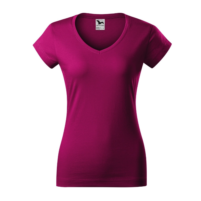 Tee-shirt femme Fit V-neck 162 - fuchsia red