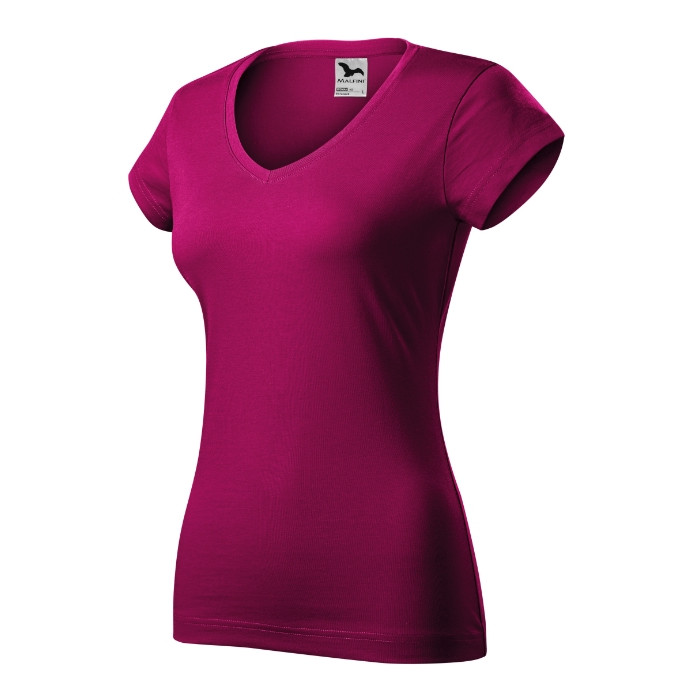Tee-shirt femme Fit V-neck 162 - fuchsia red