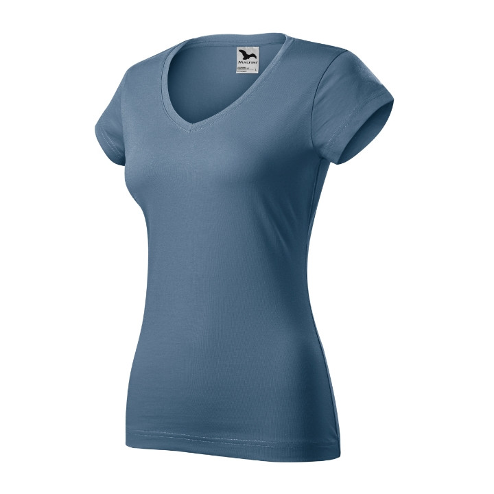 Tee-shirt femme Fit V-neck 162 - denim