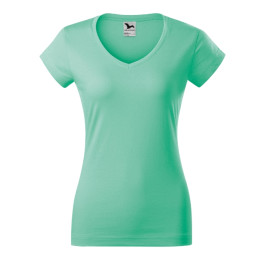 Tee-shirt femme Fit V-neck 162 - vert menthe