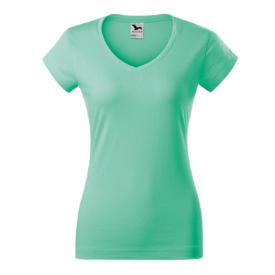 Tee-shirt femme Fit V-neck 162 - vert menthe