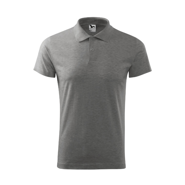 Polo homme Single J. 202 - gris chiné foncé