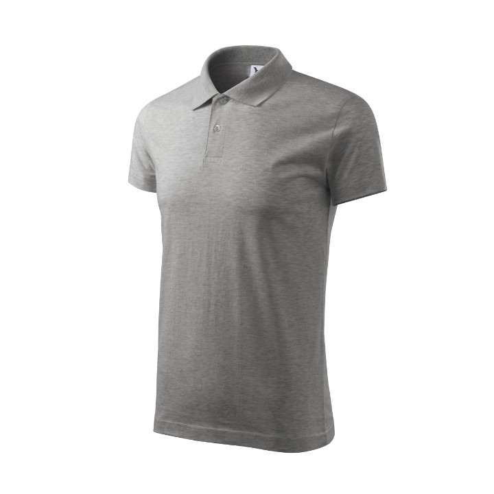 Polo homme Single J. 202 - gris chiné foncé