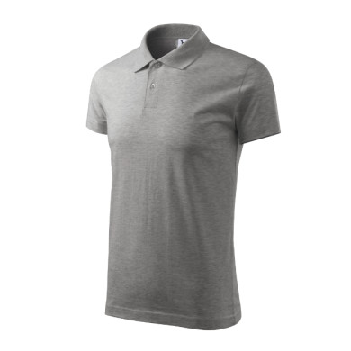 Polo homme Single J. 202 - gris chiné foncé