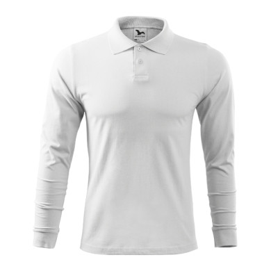 Polo homme Single J. LS 211 - blanc