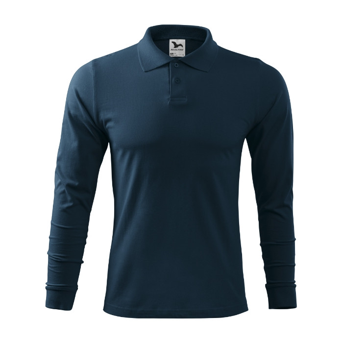 Polo homme Single J. LS 211 - bleu marine