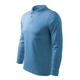 Polo homme Single J. LS 211 - bleu azur