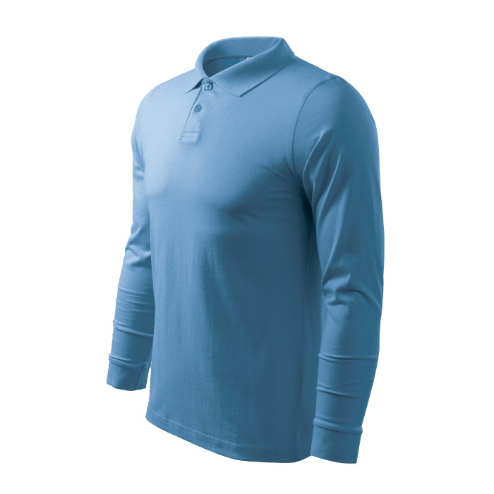 Polo homme Single J. LS 211 - bleu azur