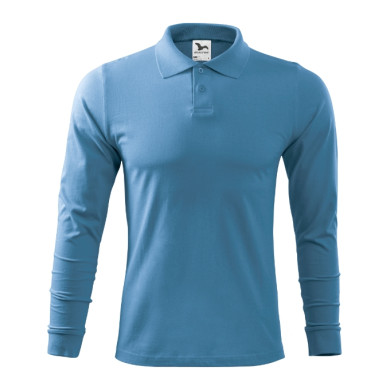 Polo homme Single J. LS 211 - bleu azur