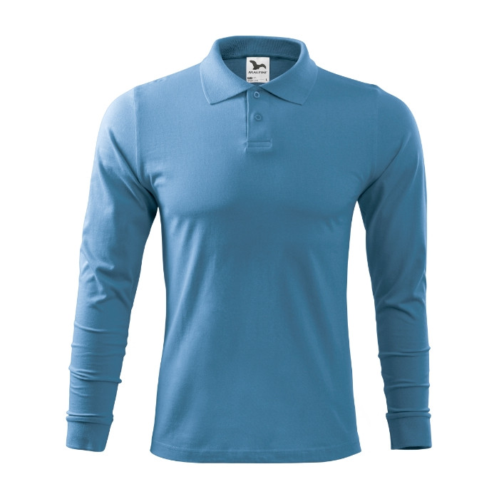 Polo homme Single J. LS 211 - bleu azur