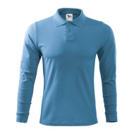 Polo homme Single J. LS 211 - bleu azur