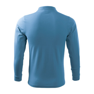 Polo homme Single J. LS 211 - bleu azur