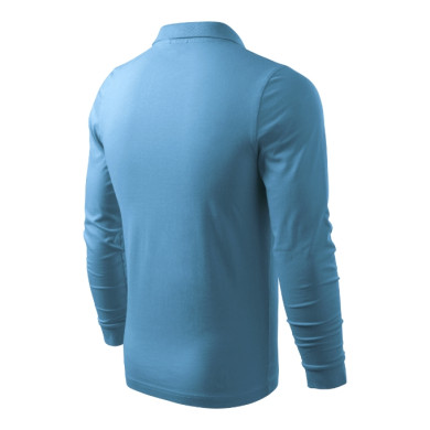 Polo homme Single J. LS 211 - bleu azur