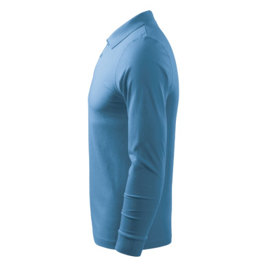 Polo homme Single J. LS 211 - bleu azur