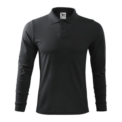 Polo homme Single J. LS 211 - ebony gray