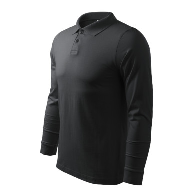 Polo homme Single J. LS 211 - ebony gray